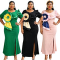 Amazon fashion banquet elegance long dress african cross-border foreign trade  plus size women's dress