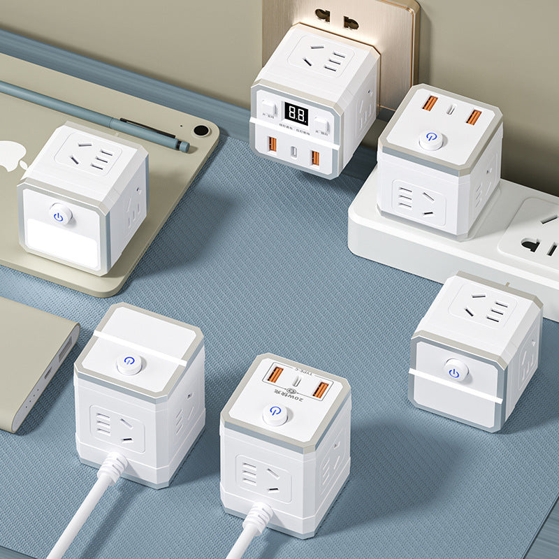 Smart timer socket converter wireless multifunctional magic cube extension plug with usb charging and wired power strip