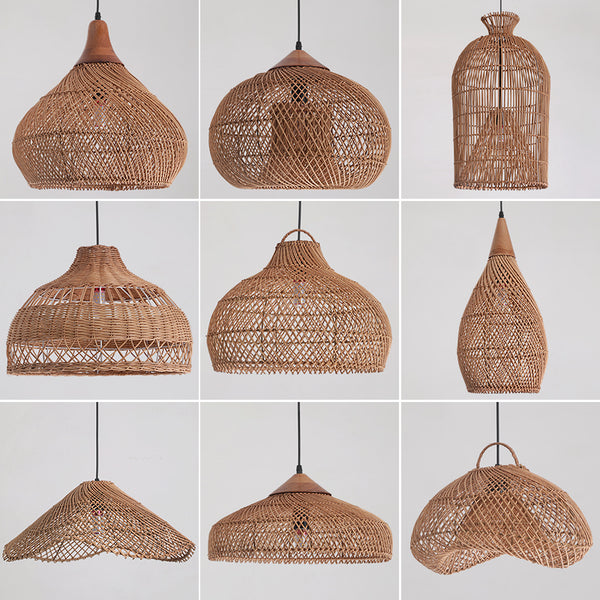 Wabi Silent Wind Retro Rattan Chandelier Personality Japanese Living Room Bedroom Restaurant Homestay Tea Room Bar Designer Lighting