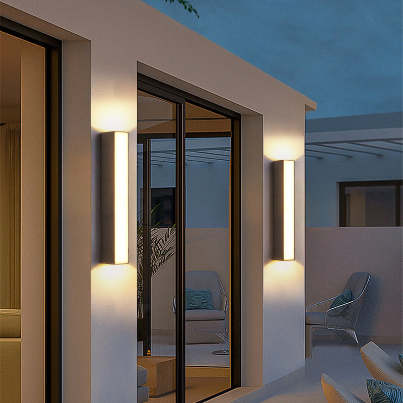 2024 new outdoor wall lamp waterproof courtyard gate balcony exterior wall lamp up and down lighting creative double head wall lamp