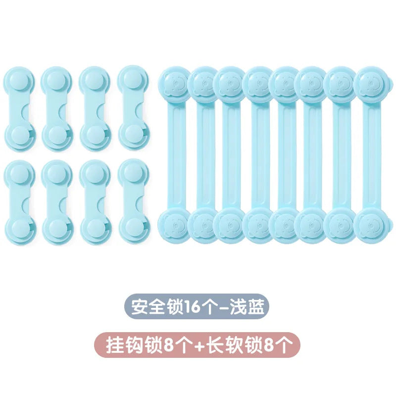 Wholesale double-lock child safety drawer locks - anti-pinch hand protection strips for baby safety - childproof door lock buckles & hook locks