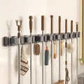 Blue vine mop wall mount clip - no drilling required - bathroom broom holder, mop rack organizer with large hook