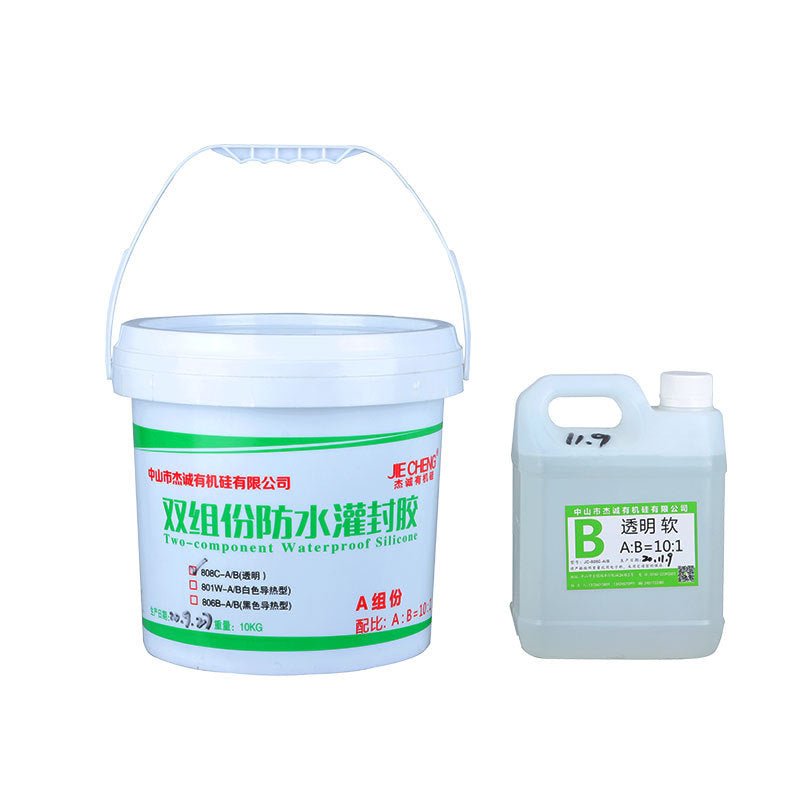 AB transparent waterproof potting glue Two-component transparent potting silicone line light Anti-yellowing temperature-resistant sealing waterproof glue