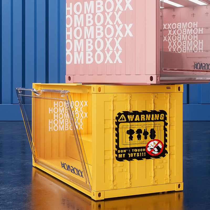 POP MART display stand container blind box storage box with lamp dust cabinet figure doll display box wholesale