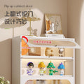 Steel bookcase french style home with door dustproof children's multi-layer iron art flip-top bookshelf living room storage rack