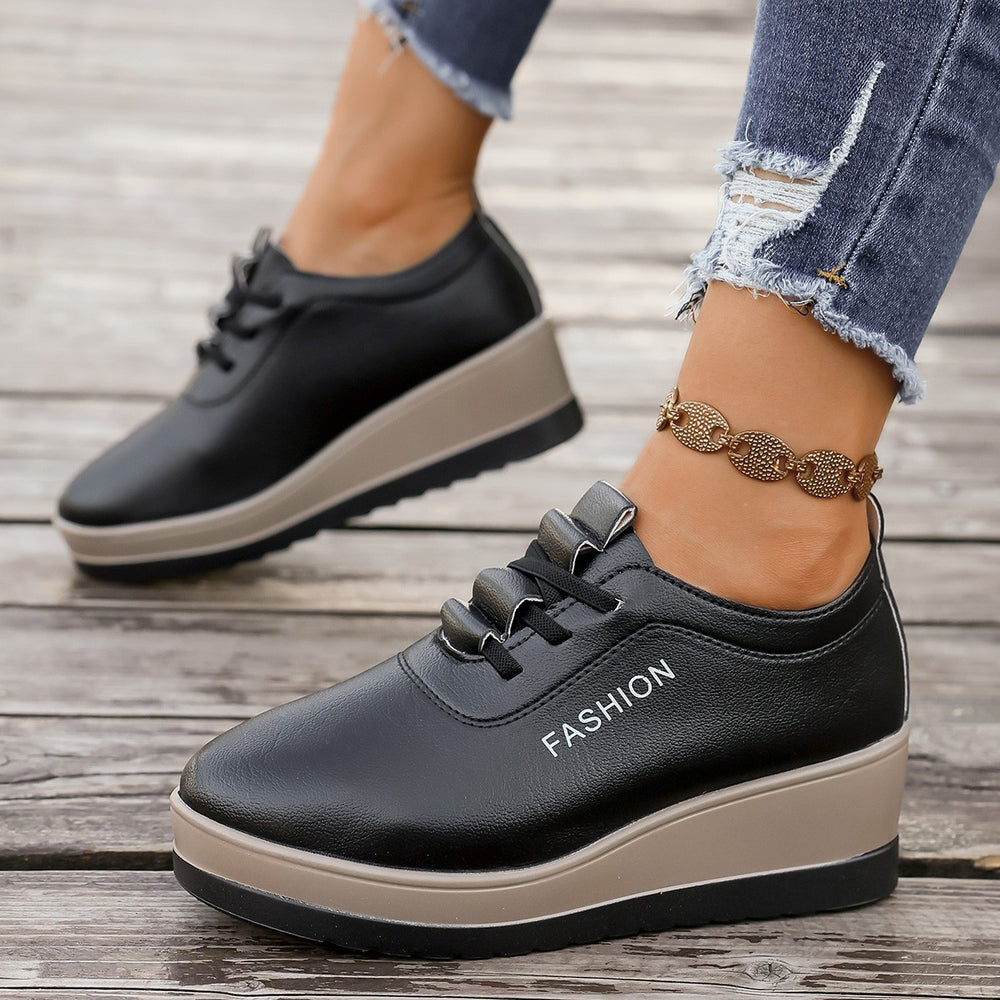 autumn new collection chunky platform leather loafers - women's low-top fashion casual shoes - high-quality export