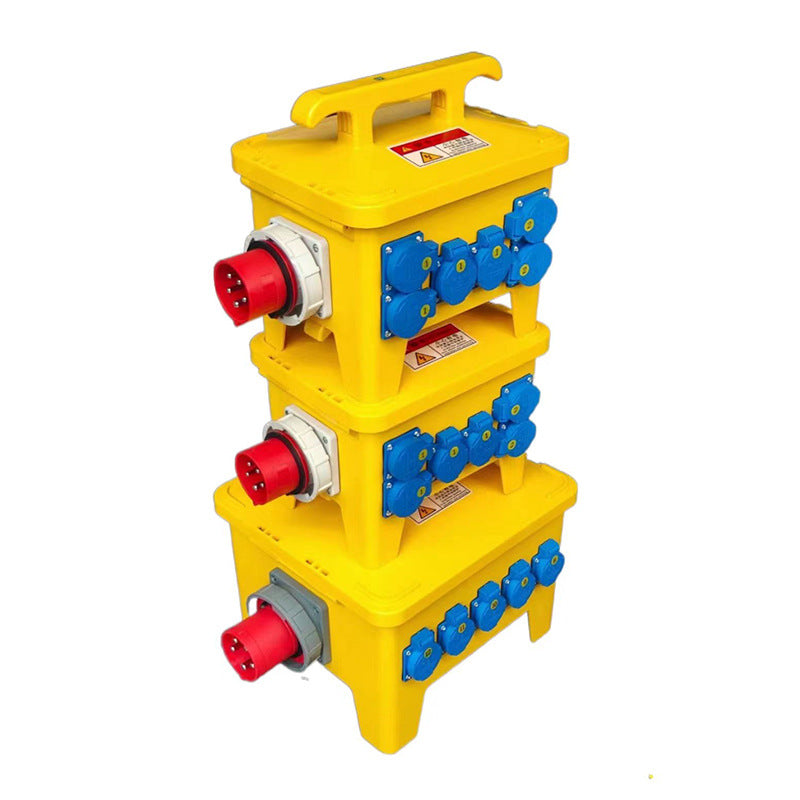Portable outdoor waterproof socket box, construction site switch, plastic maintenance, portable industrial distribution box, complete specifications