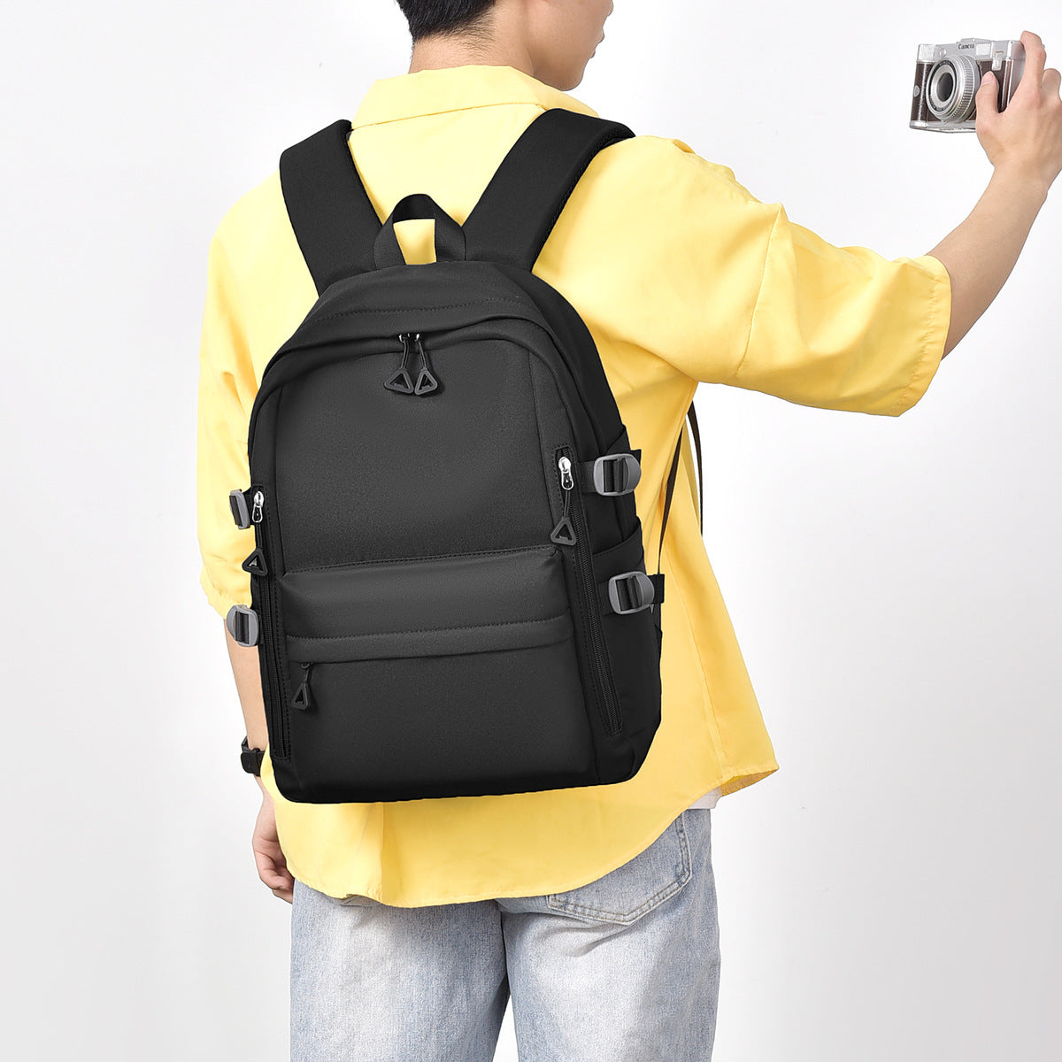 Processing Customized Simple Men's Business Computer Backpack Leisure Travel Sports Backpack Middle School Student High School Student