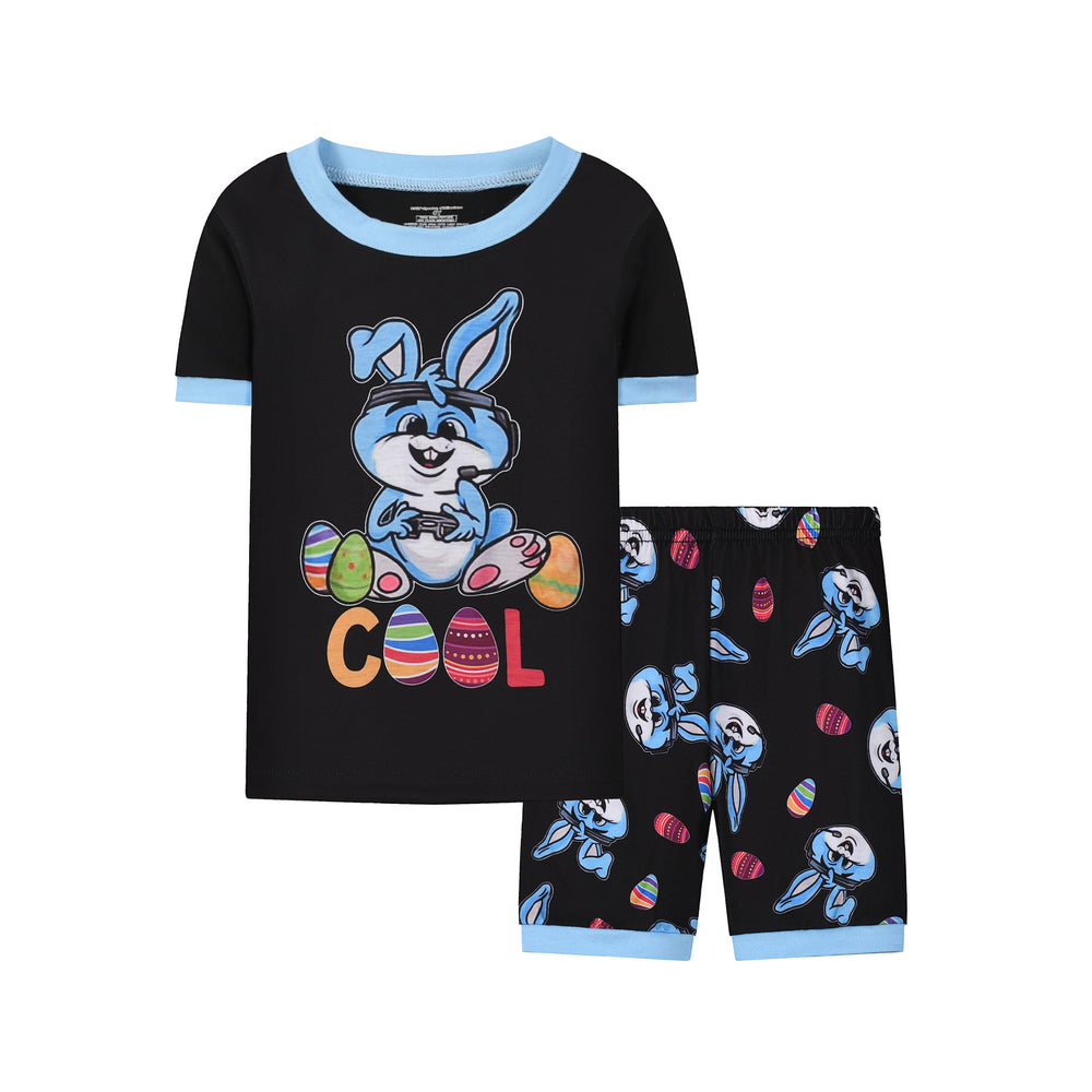 foreign trade supply easter all-print pink rabbit girl home wear suit