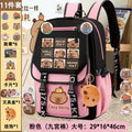 export cartoon capybara backpack - large capacity school bag for middle and elementary school girls - cute capybara backpack