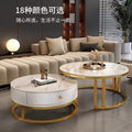 Rock slab coffee table accessible luxury modern casual round small apartment tea table living room for home tea table new arrival normcore marble