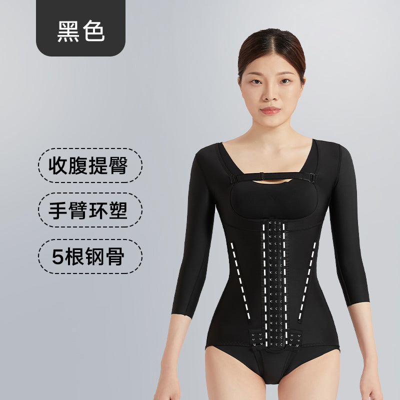 Post-liposuction body shaper - 5-bone corset bodysuit for waist and abdomen, upper body shaping, hip lift, and post-op recovery