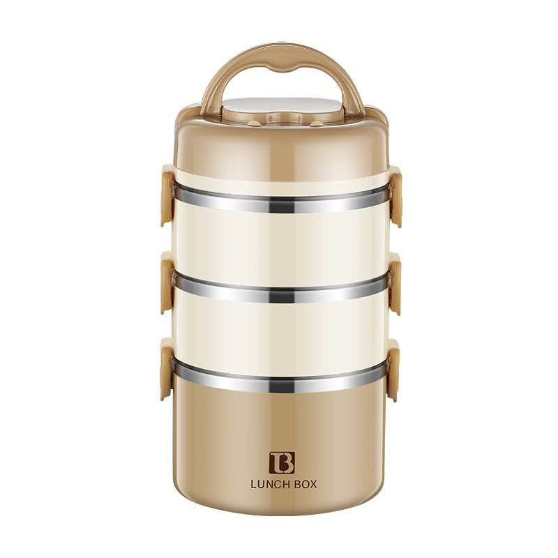 304 stainless steel multi-layer insulated lunch box - perfect for office workers and students - portable meal container with large capacity and insulated compartment