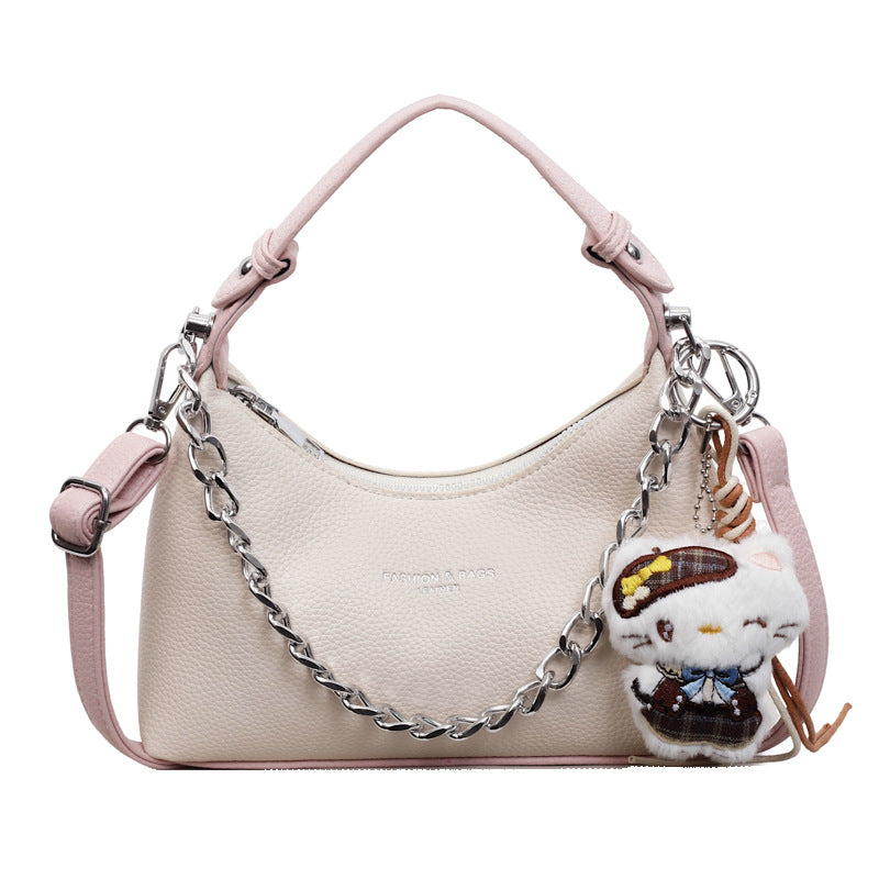 2026 spring new chain bag women's bag trendy versatile handbag small crossbody bag light luxury texture commuter shoulder bag