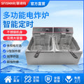 Single cylinder double screen commercial electric fryer double cylinder desktop electric fryer hamburger fried chicken shop high power frying machine