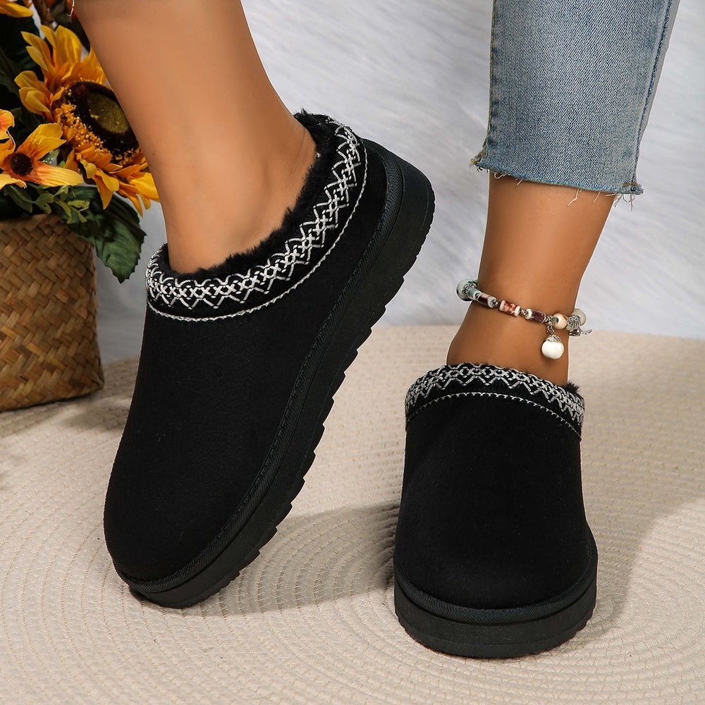 44exportplus size cotton slippers for women outwear lacethick sole lazy slippers winterfleece-lined toe slippers