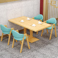One table and four chairs (a-shaped chair-wood grain table frame)