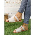 European and american plus size open-toe flat sandals - women's summer new solid color peep-toe beach slippers -