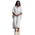 European and american style women's clothing  autumn new collection: sweet and fresh striped turn-down collar long-sleeve shirt and high-waisted straight-leg pants two-piece set