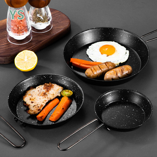 Frying pan,  stainless steel folding handle frying pan outdoor non-stick Folding frying pan