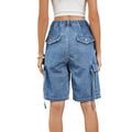 European and american cross-border e-commerce women's apparel:  independent store summer new arrivals - washed denim cargo shorts