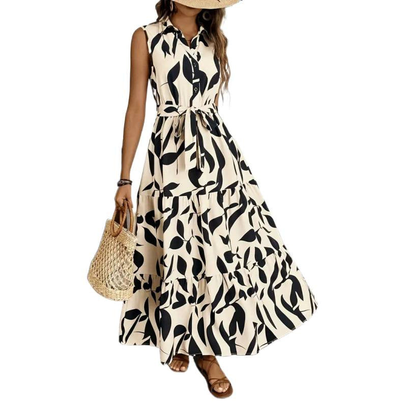 Shipped:  hot-selling women's printed maxi dress for european and american cross-border e-commerce independent stores - export quality