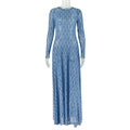 European and american style summer ins foreign trade women's bodycon print streetwear a-line dress with round neck and long sleeves - slightly sheer