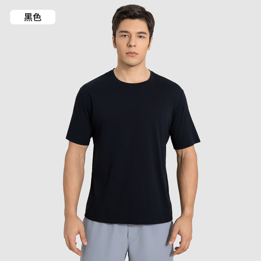 Round neck loosecasual short-sleeved t-shirtmensummer quick-drying breathable running fitness sports topsdmt001