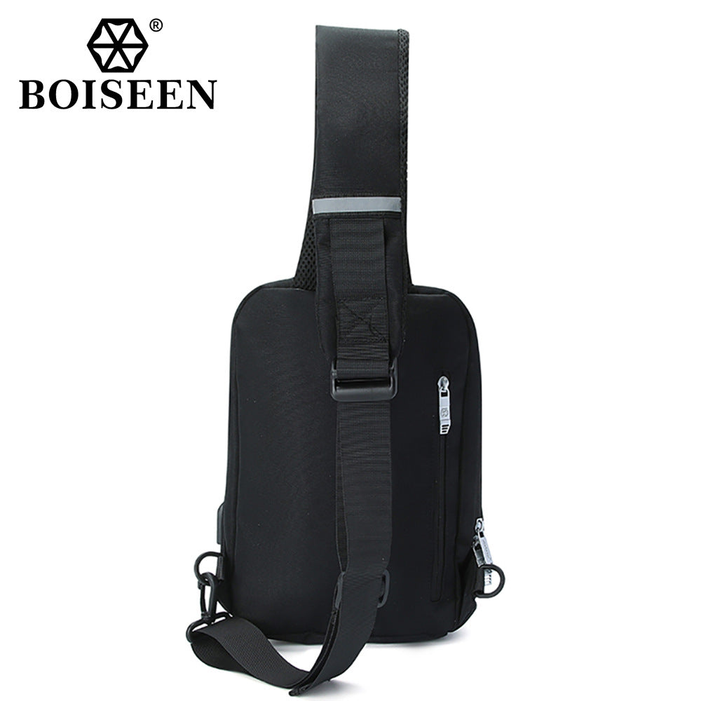 Boiseen New Men's Breast Bag Cross-border Outdoor Travel Storage Bag Large Capacity Crossbody Shoulder Bag Men's Wholesale