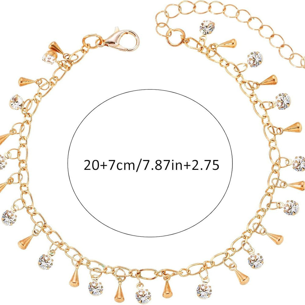 fashionsummerfashion beach style foot jewelry water drop zircon tassel pendant anklet women's gorgeous wheat ear foot