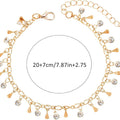 fashionsummerfashion beach style foot jewelry water drop zircon tassel pendant anklet women's gorgeous wheat ear foot