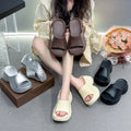Women's summer 2025 new fashion outdoor wearable sandals & slippers - indoor home anti-slip thick sole high heel thong sandals