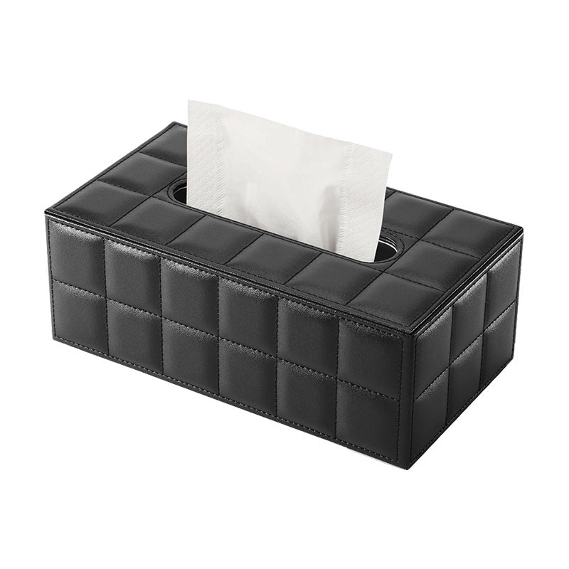 Light luxury tissue box Living room coffee table Premium desktop leather paper box Home hotel restaurant High value paper box