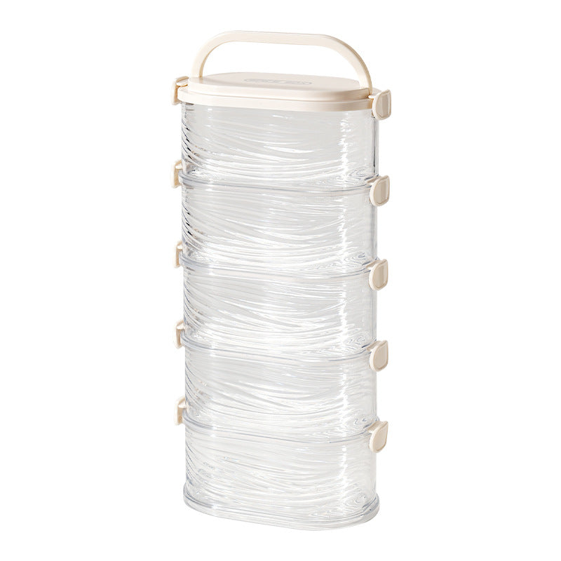 Living room grid sealed tank scented tea storage box multi-layer grain tank storage tank dry goods transparent storage tank with lid