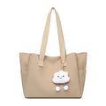 2025 new large capacity women's shoulder bag fashionable versatile tote bag simple solid color canvas bag