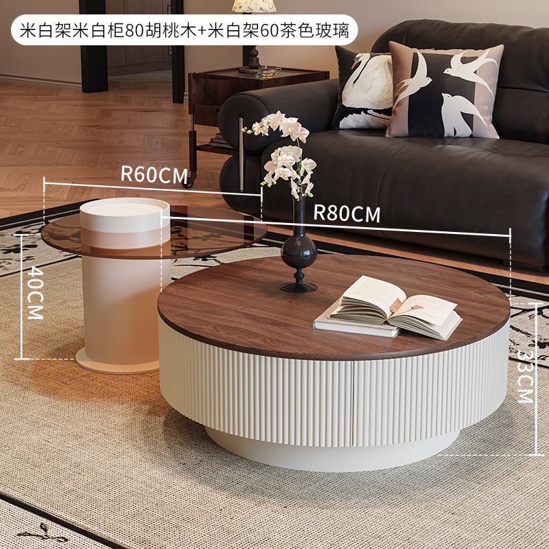 New solid wood coffee table - modern minimalist, light luxury, high-end design for living rooms and small spaces
