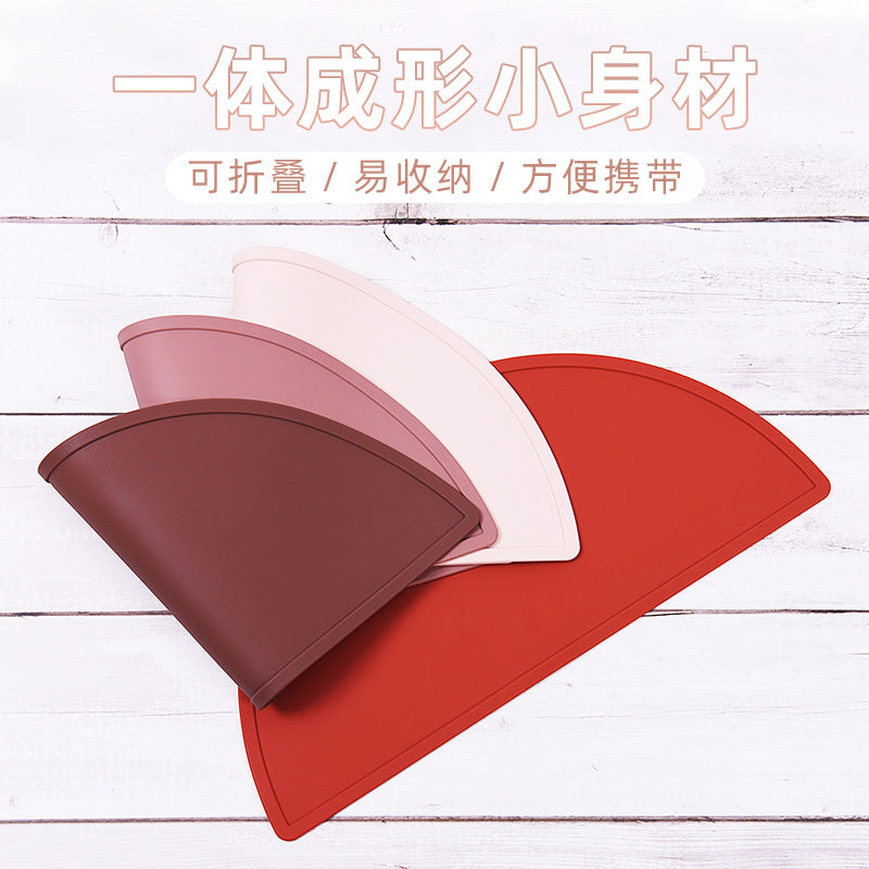 Customized solid color silicone children's placemats, durable student silicone placemats, anti-scalding, non-slip and heat-insulating silicone table mats