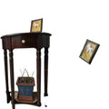 Classy black semicircle console table retro entrance corridor table partition american solid wood european aisle french style