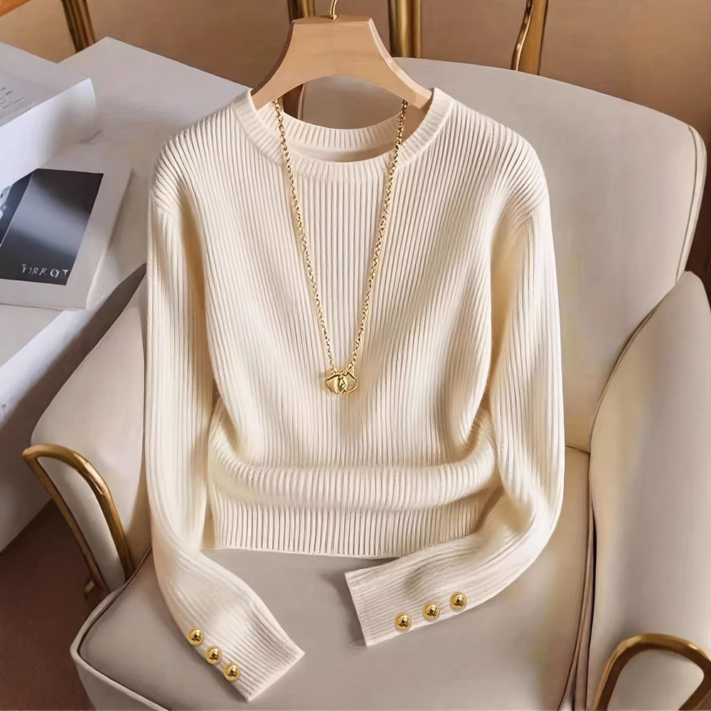 Ready-to-ship  fashion women's new cross-border european and american knitted long-sleeve t-shirt