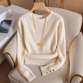Ready-to-ship  fashion women's new cross-border european and american knitted long-sleeve t-shirt