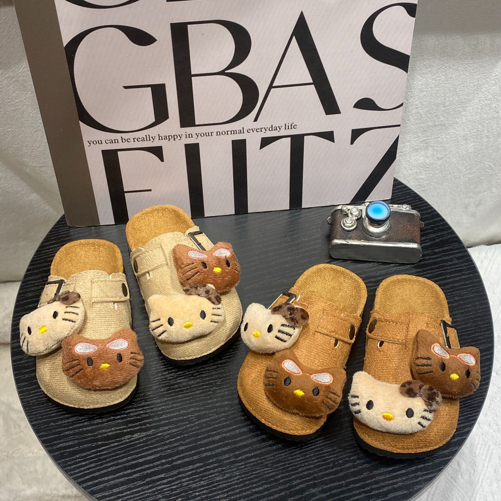 New girls' slip-on birkenstock-style sandals - toddler & little kid sizes - 2026 spring/autumn collection - cute cartoon design, comfortable & easy to wear