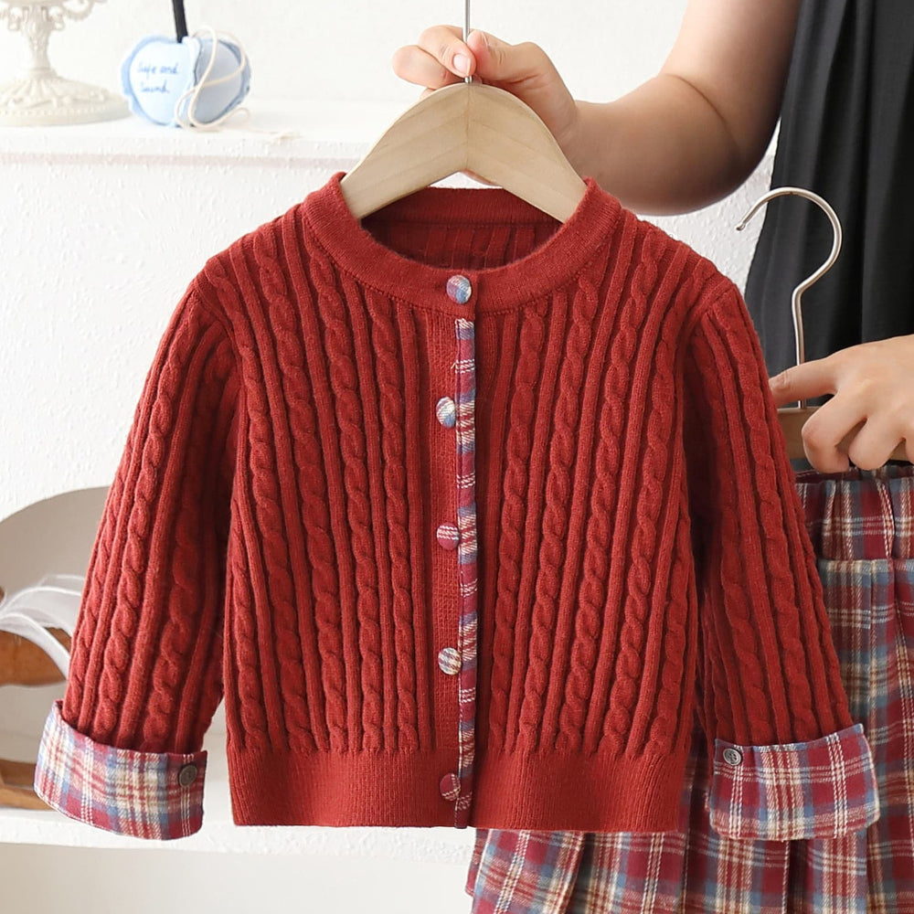 Girls' sweater set - new  autumn/winter collection - cable knit, preppy style, pleated skirt two-piece outfit