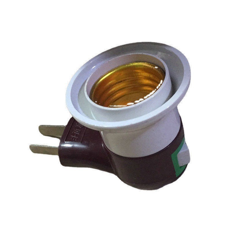 Pipe lamp holder plug-in wall type energy-saving light bulb manufacturer switch supply base mobile E27 lamp holder tilting wholesale