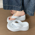 2026 new fashion diamond-shaped height-increasing flip-flops for women, eva non-slip thick-soled trendy beach thong sandals