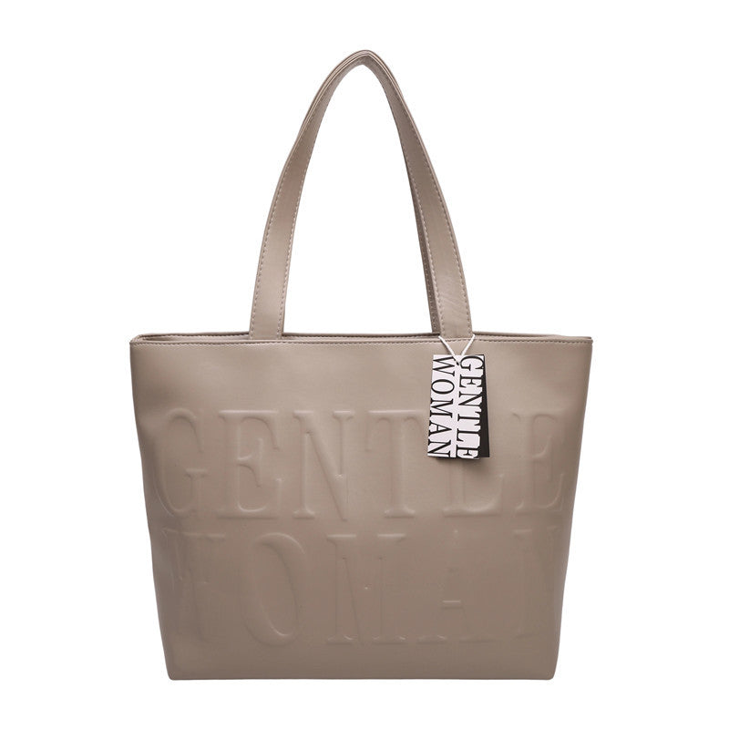 Thailand gentle woman handbag women's bag large capacity letter embossed tote bag cross-border new single shoulder bag
