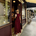 cross-border fashionexportfrenchretro polka dot waist slimming lookdressspring & fall summerelegantelegancelong skirt