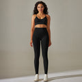 European and american new seamless yoga set: camisole, beautiful back sports bra, tummy control high-waisted butt-lifting leggings for running and fitness