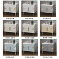 Solid wood cabinet with 50cm rock slab top + motion sensor light (multiple colors available, please specify in order notes)