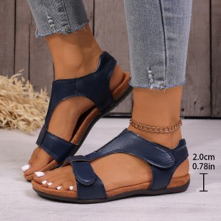 Wish new arrival in stock  cross-border plus size chunky platform wedge sandals with velcro strap - women's