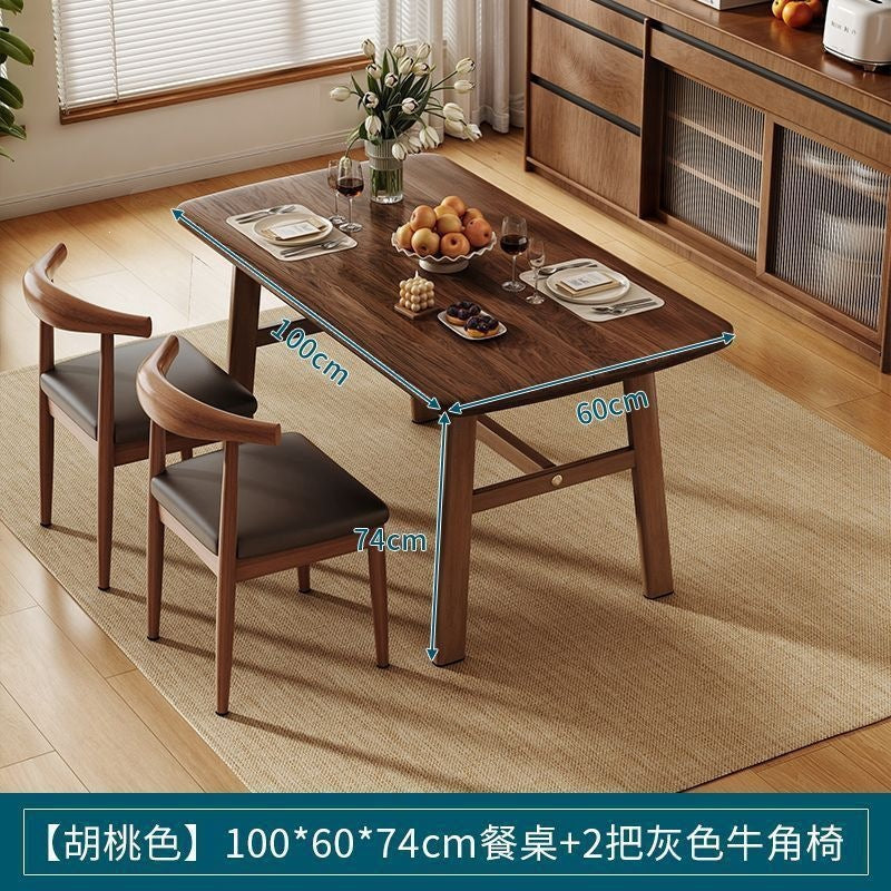 Dining table and chair combination small apartment for home rectangular table and chair commercial breakfast shop dining table and chair fast food restaurant iron horn chair